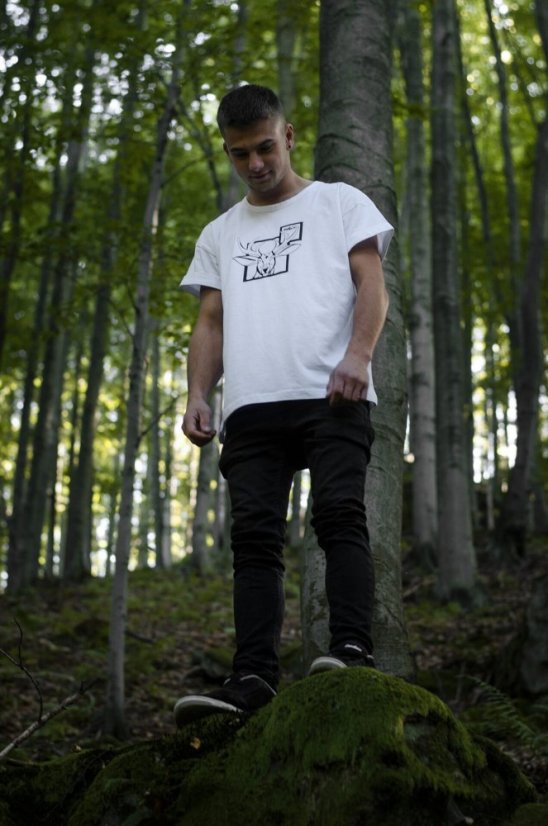 Unisex bílé triko „Duch lesa” - Barva: Bílá, Velikost: L