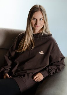 Unisex hnědá mikina z bio bavlny, s výšivkou CHOBOTNICE DUMBO