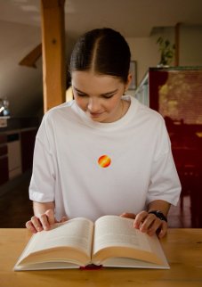 Unisex bílé triko, s výšivkou POLOKRUH