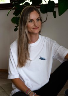 Unisex bílé triko, s výšivkou HELICOCRANCHIA