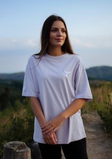 Unisex fialkové triko, s výšivkou HOLUBICE