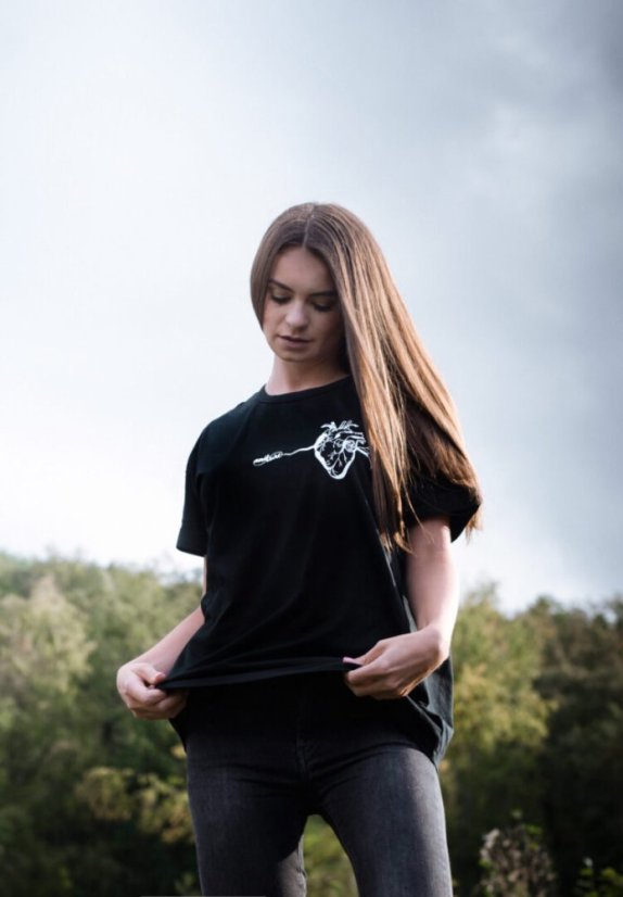 Unisex černé triko „Zázrak planety” - Barva: Černá, Velikost: M