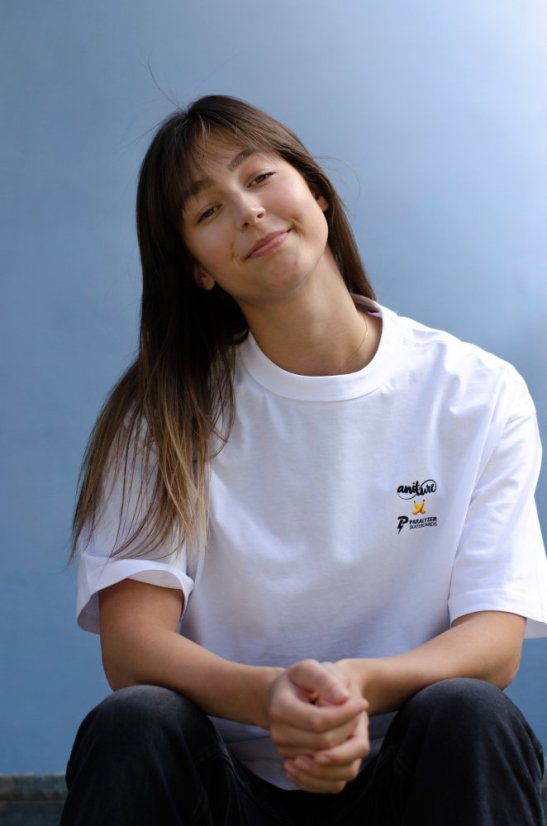 Unisex bílé / černé triko, s potiskem OPIČÁK FREDDY - Barva: Bílá, Velikost: S