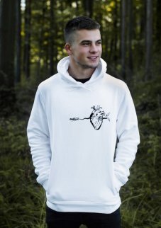 Unisex bílá mikina s kapucí „Zázrak planety"