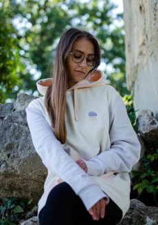 Unisex duhová mikina z bio bavlny, s výšivkou MEDÚZA