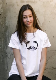 Unisex bílé triko „Volnost na vrcholu”