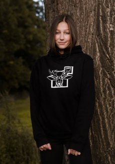 Unisex černá mikina s kapucí „Duch lesa”