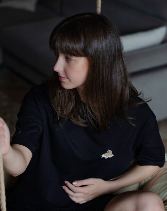 Unisex černé triko, s výšivkou CHOBOTNICE DUMBO - Barva: Černá, Velikost: L