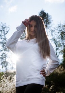 Unisex bílá mikina s výšivkou